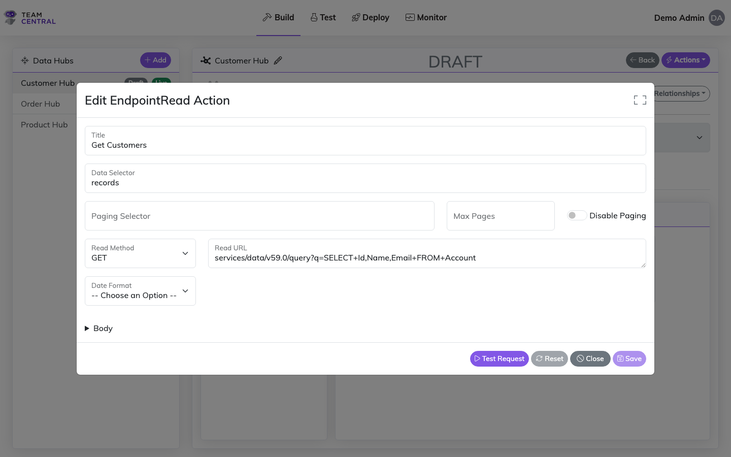 Edit Read Action Modal