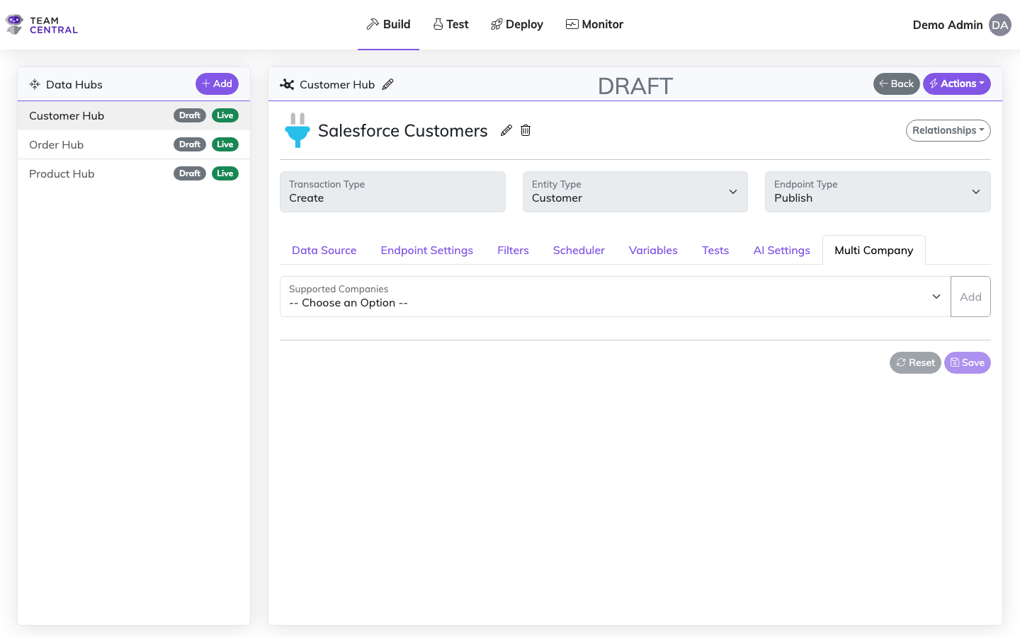 Endpoint Multi-Company Tab