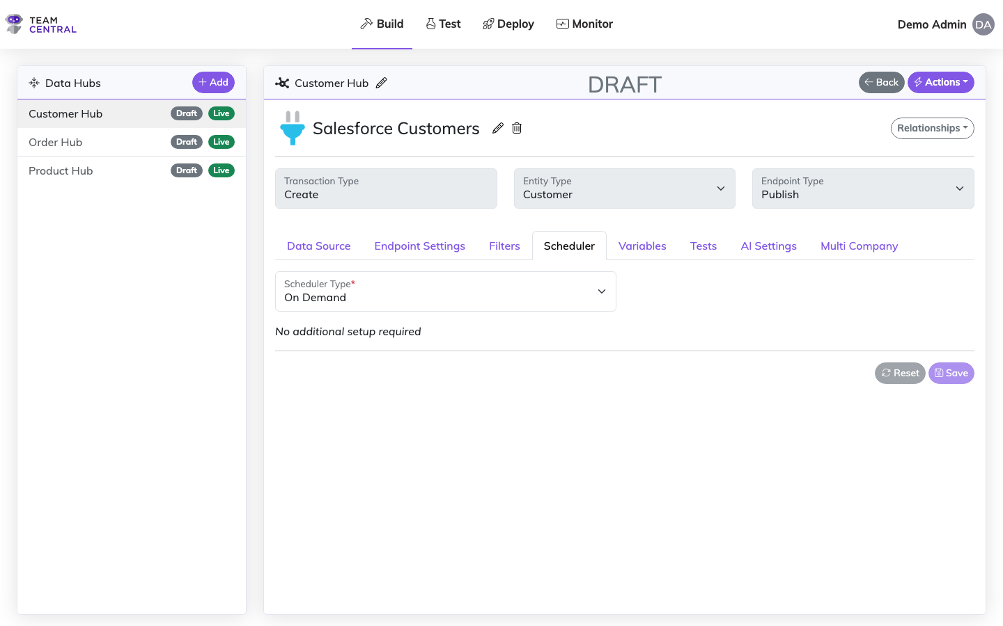 Endpoint Scheduler Tab