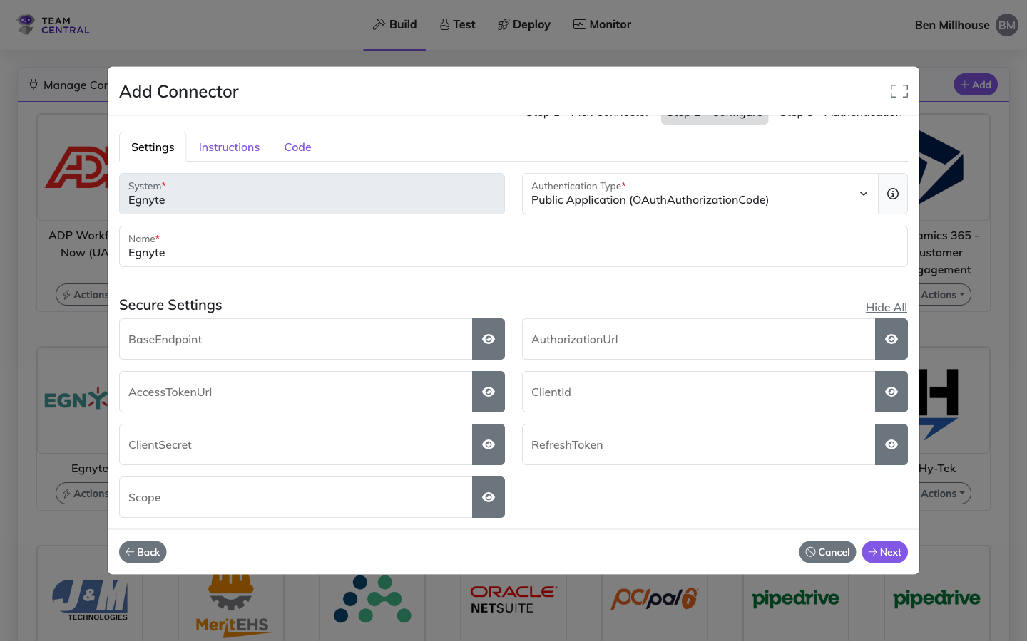 Add Connector Modal