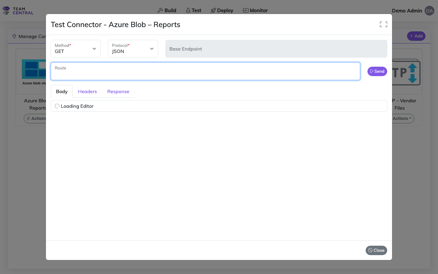 Test Connector Dialog