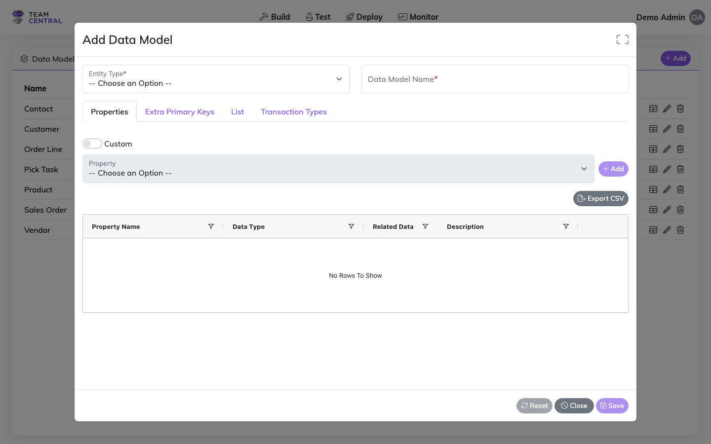Add Data Model Modal