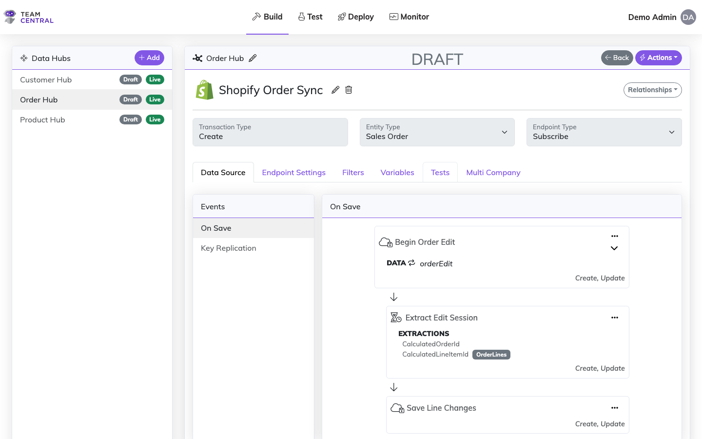 Action tree with Get Session Values