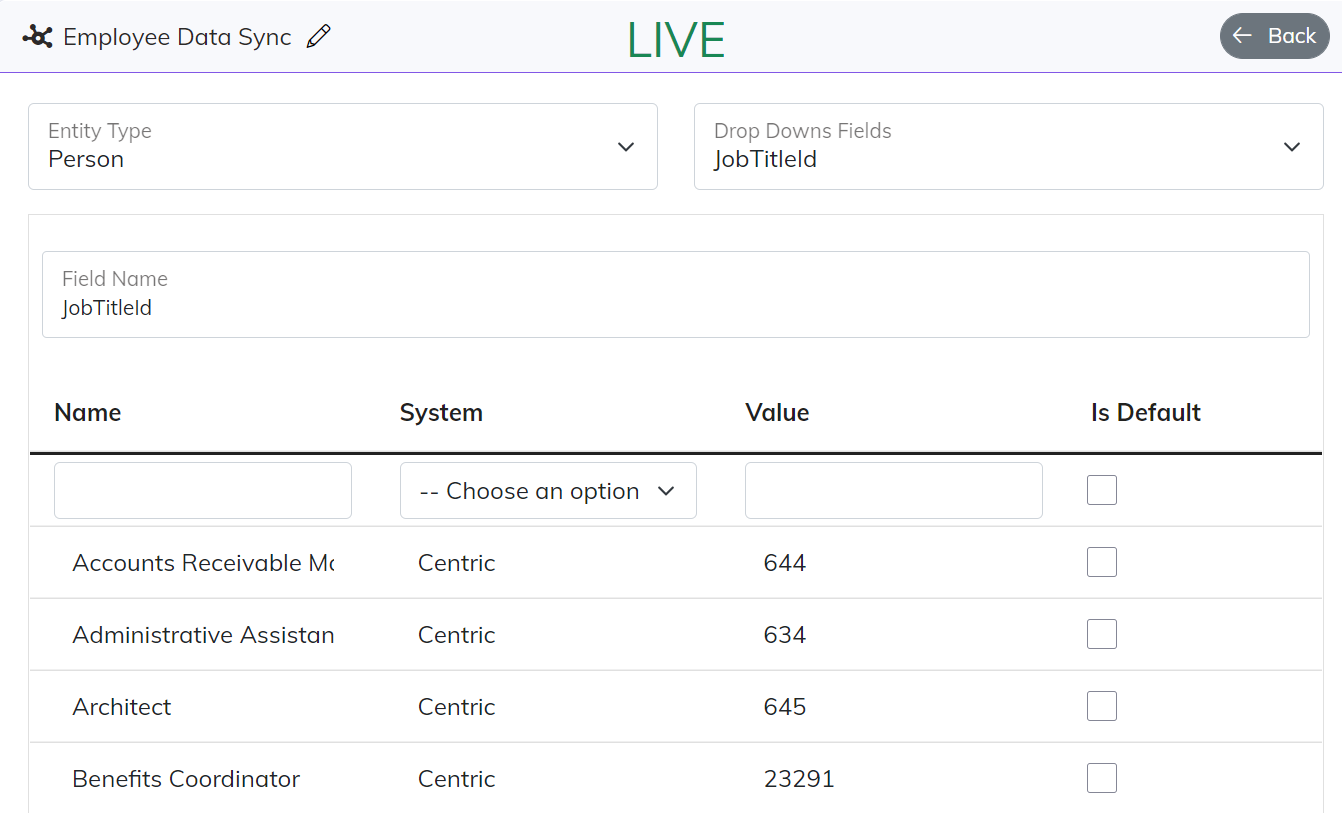 Manage Drop Downs